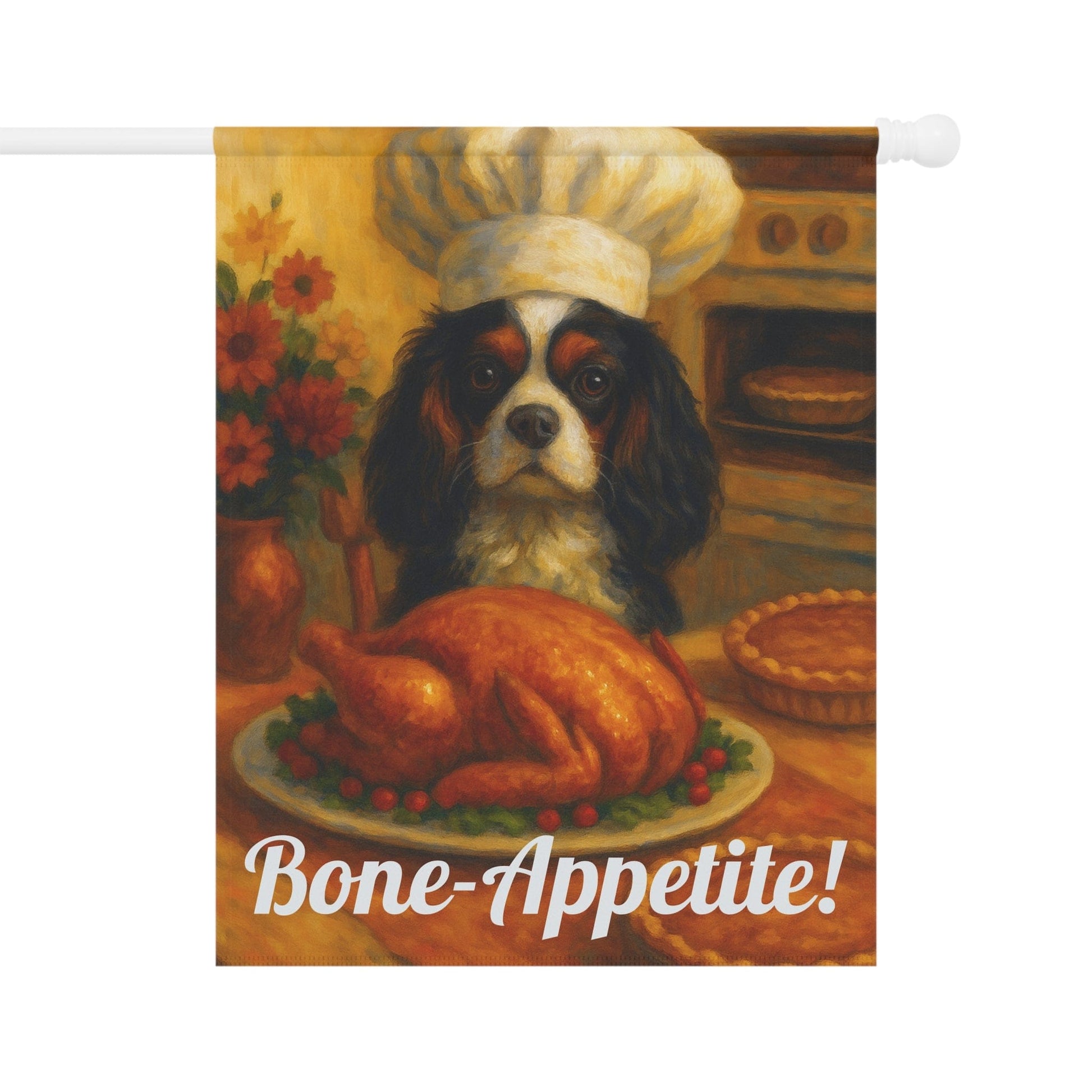 Tricolor Cavalier Bone-Appetite Garden Flag