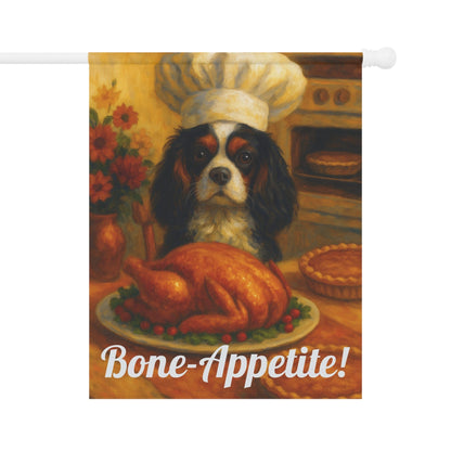 Tricolor Cavalier Bone-Appetite Garden Flag