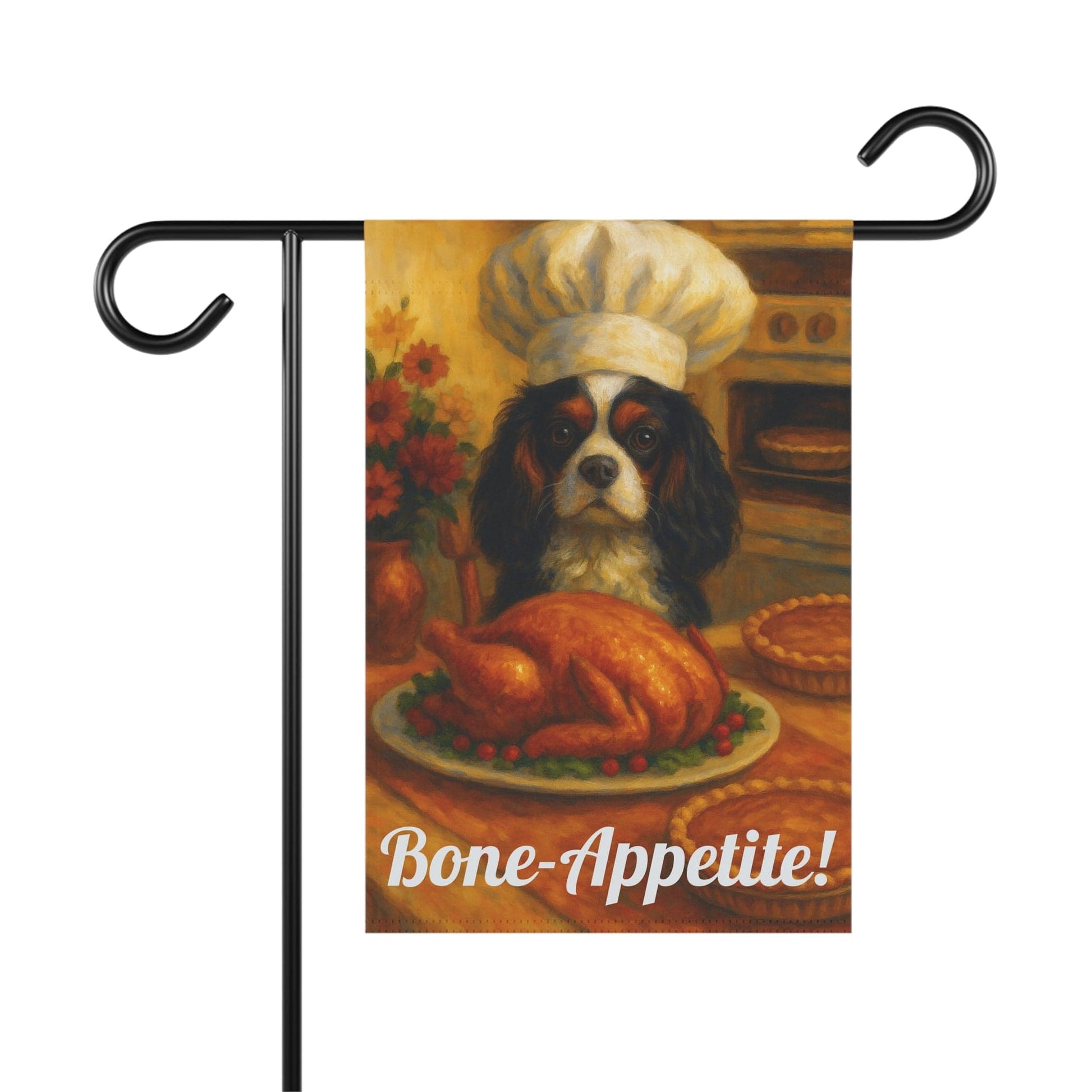 Tricolor Cavalier Bone-Appetite Garden Flag