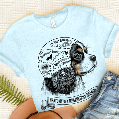 Personalized Cavalier Brain Science Unisex TShirt Heather Ice Blue