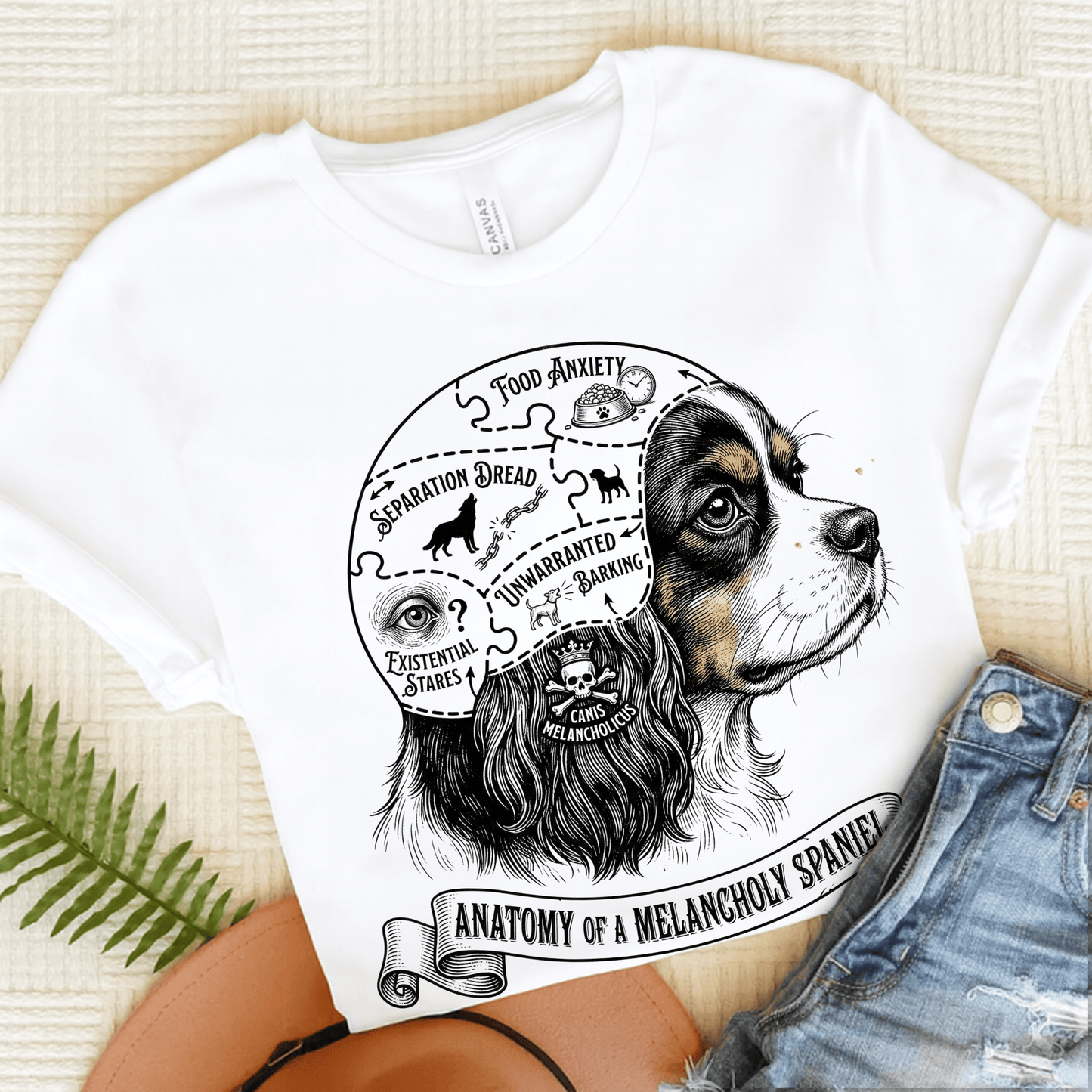 Personalized Cavalier Brain Science Unisex TShirt White