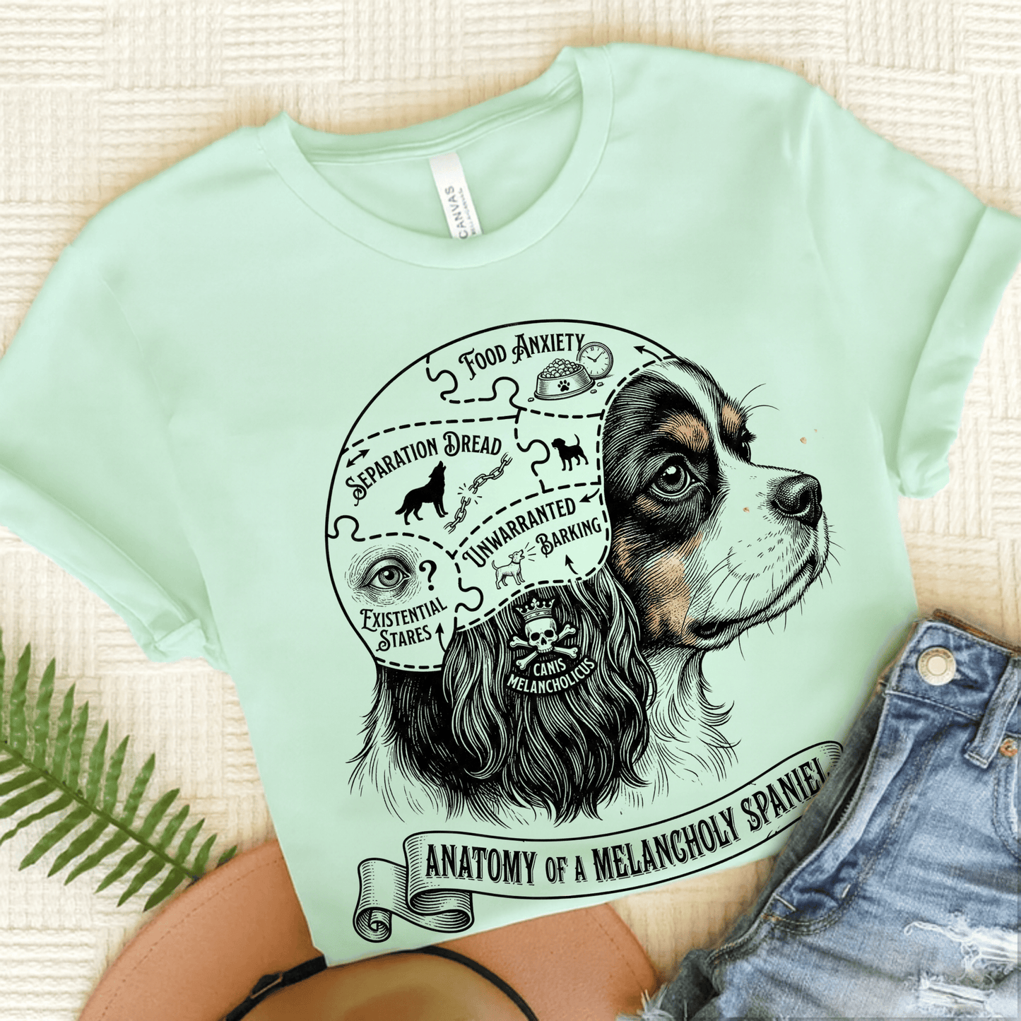 Personalized Cavalier Brain Science Unisex TShirt Heather Mint