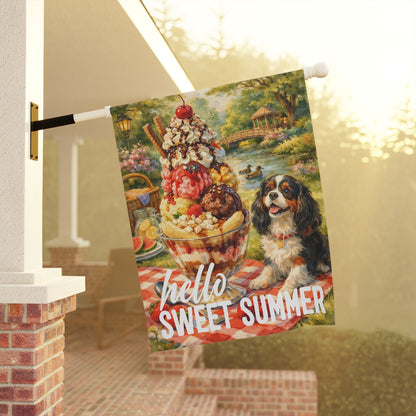 Personalized Cavalier Sweet Summer Garden Flag