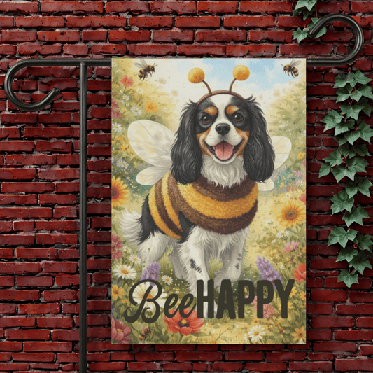 Personalized Cavalier Bumble Bee Garden Flag 12'' × 18''