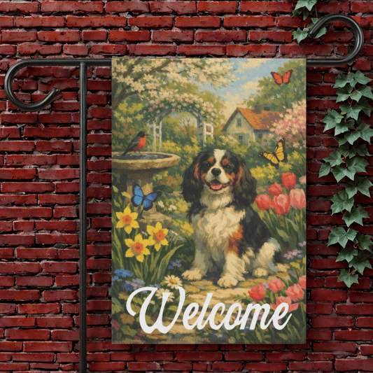 Personalized Cavalier Butterfly Garden Flag 12'' × 18''