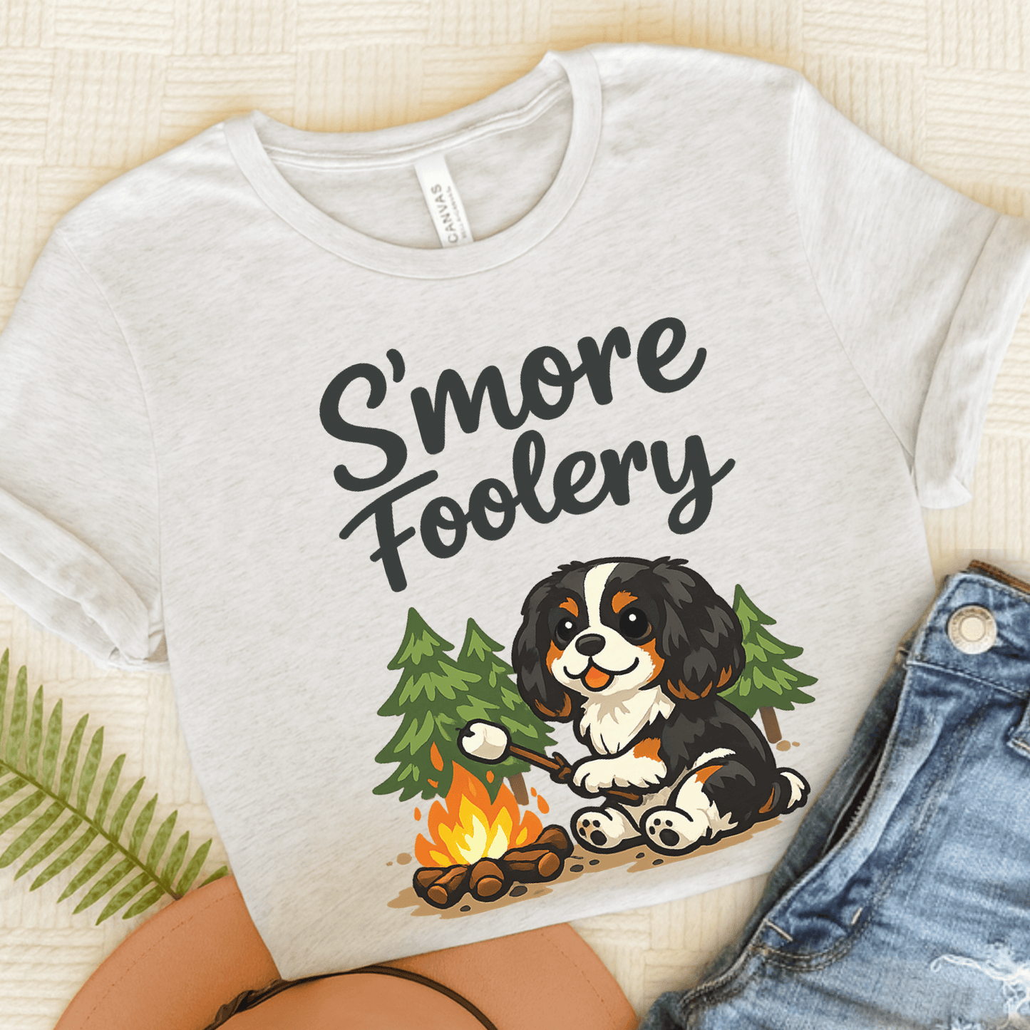 Personalized Cavalier Camping Unisex TShirt Ash