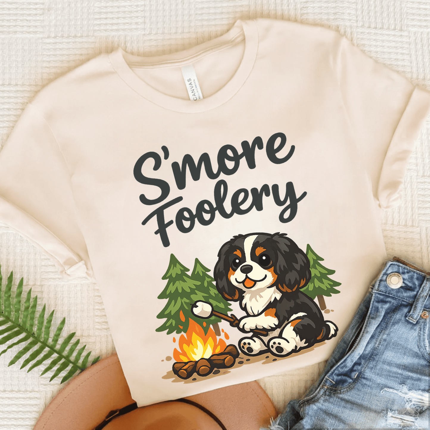 Personalized Cavalier Camping Unisex TShirt Natural