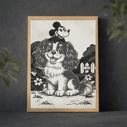 Cavalier Cartoon Mouse Funny Poster Matte