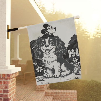 Personalized Cavalier Cartoon Mouse Garden Flag