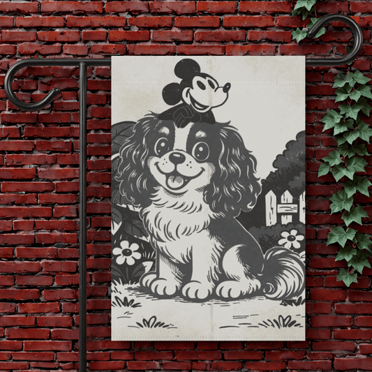 Personalized Cavalier Cartoon Mouse Garden Flag 12'' × 18''