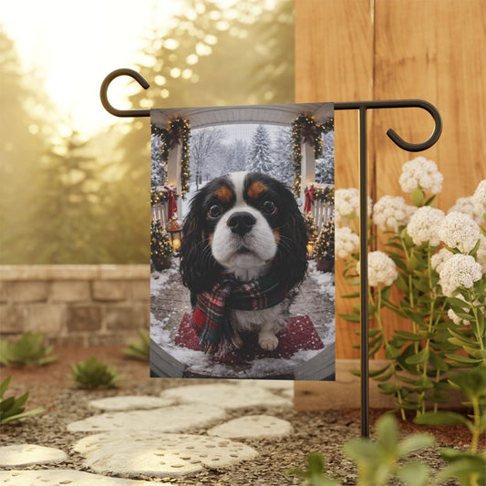Personalized Cavalier Winter Camera Yard Flag
