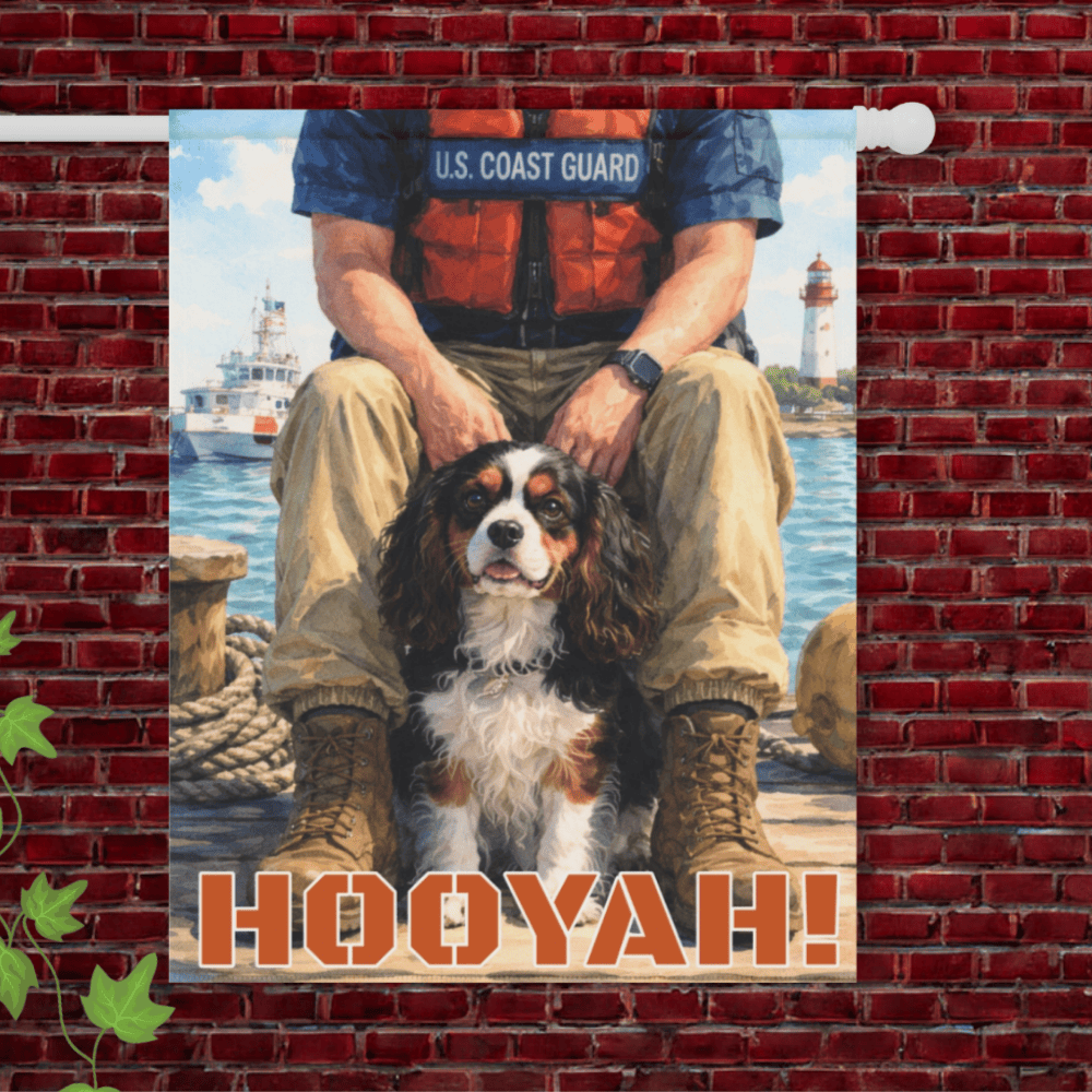 Personalized Cavalier Sea Rescuer Garden Flag 24.5'' × 32''