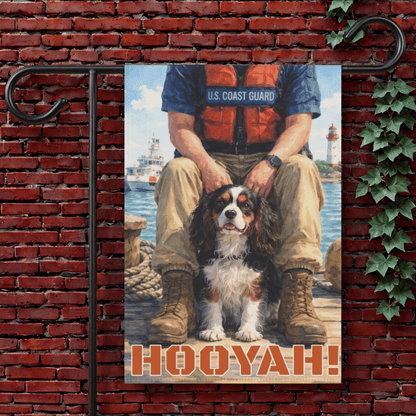 Personalized Cavalier Sea Rescuer Garden Flag 12'' × 18''