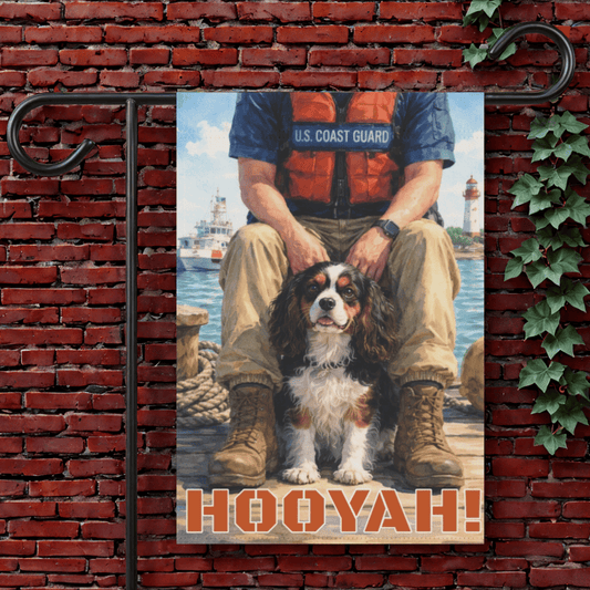 Personalized Cavalier Sea Rescuer Garden Flag 12'' × 18''