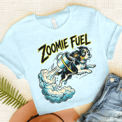 Personalized Cavalier Coffee Zoomies Unisex TShirt Heather Ice Blue