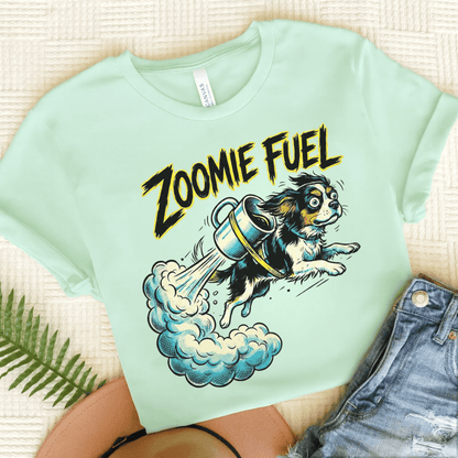 Personalized Cavalier Coffee Zoomies Unisex TShirt Heather Mint