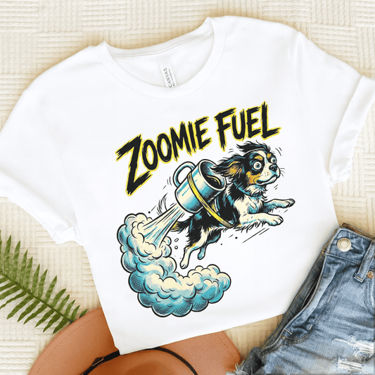 Personalized Cavalier Coffee Zoomies Unisex TShirt White