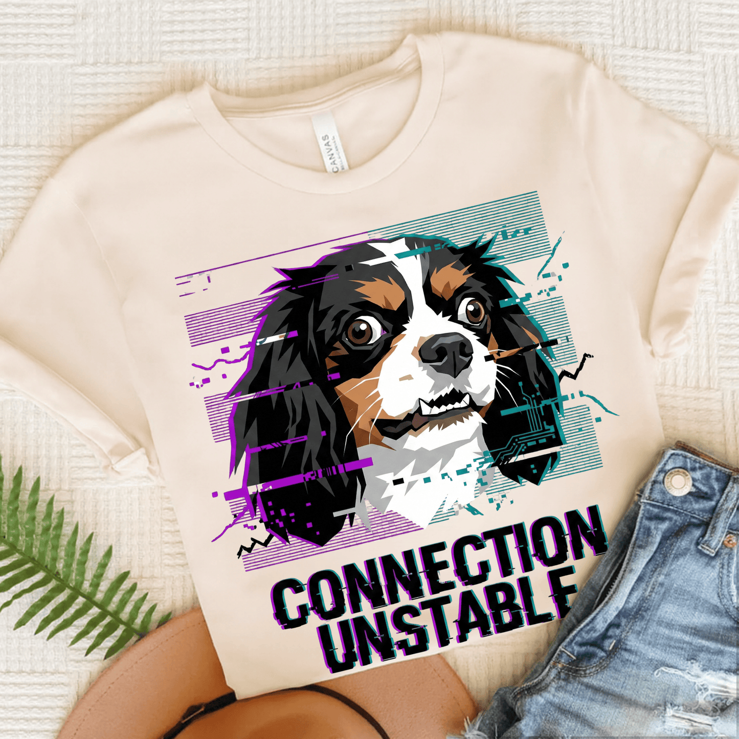 Personalized Cavalier Computer Unisex TShirt Natural