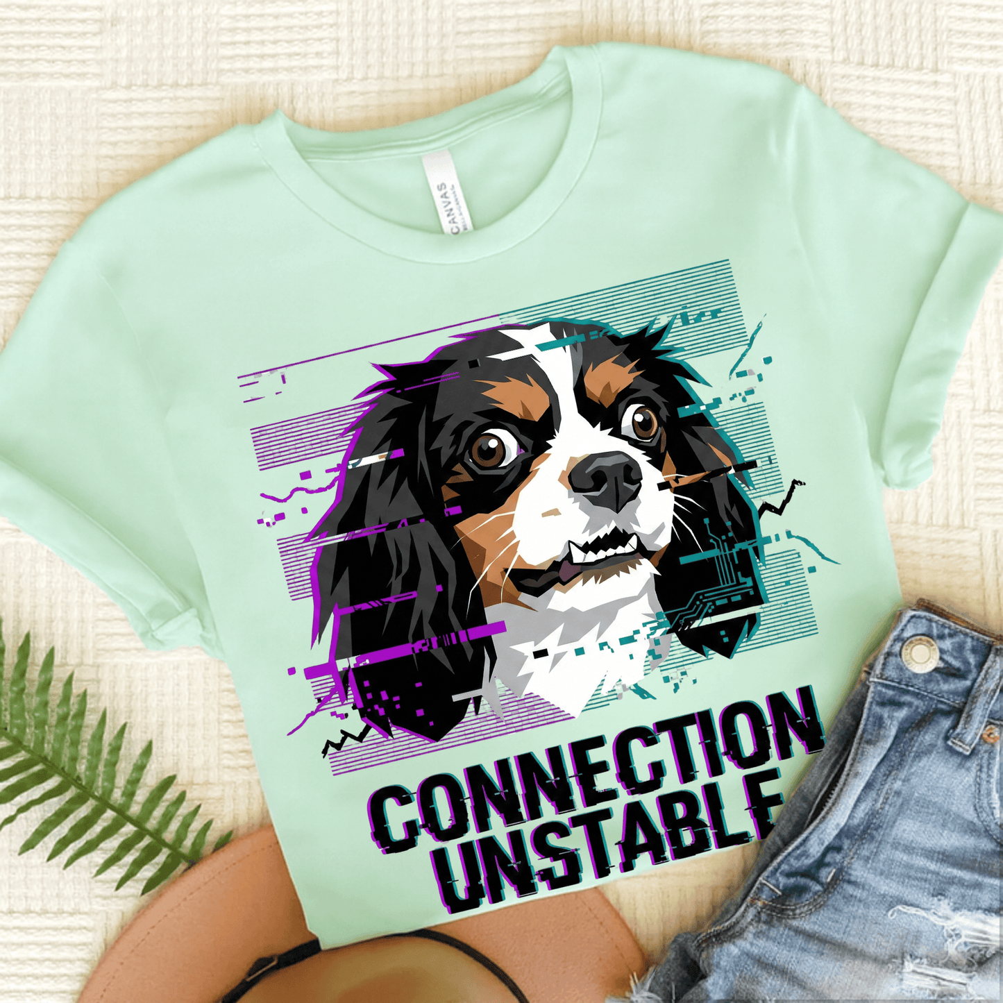 Personalized Cavalier Computer Unisex TShirt Heather Mint