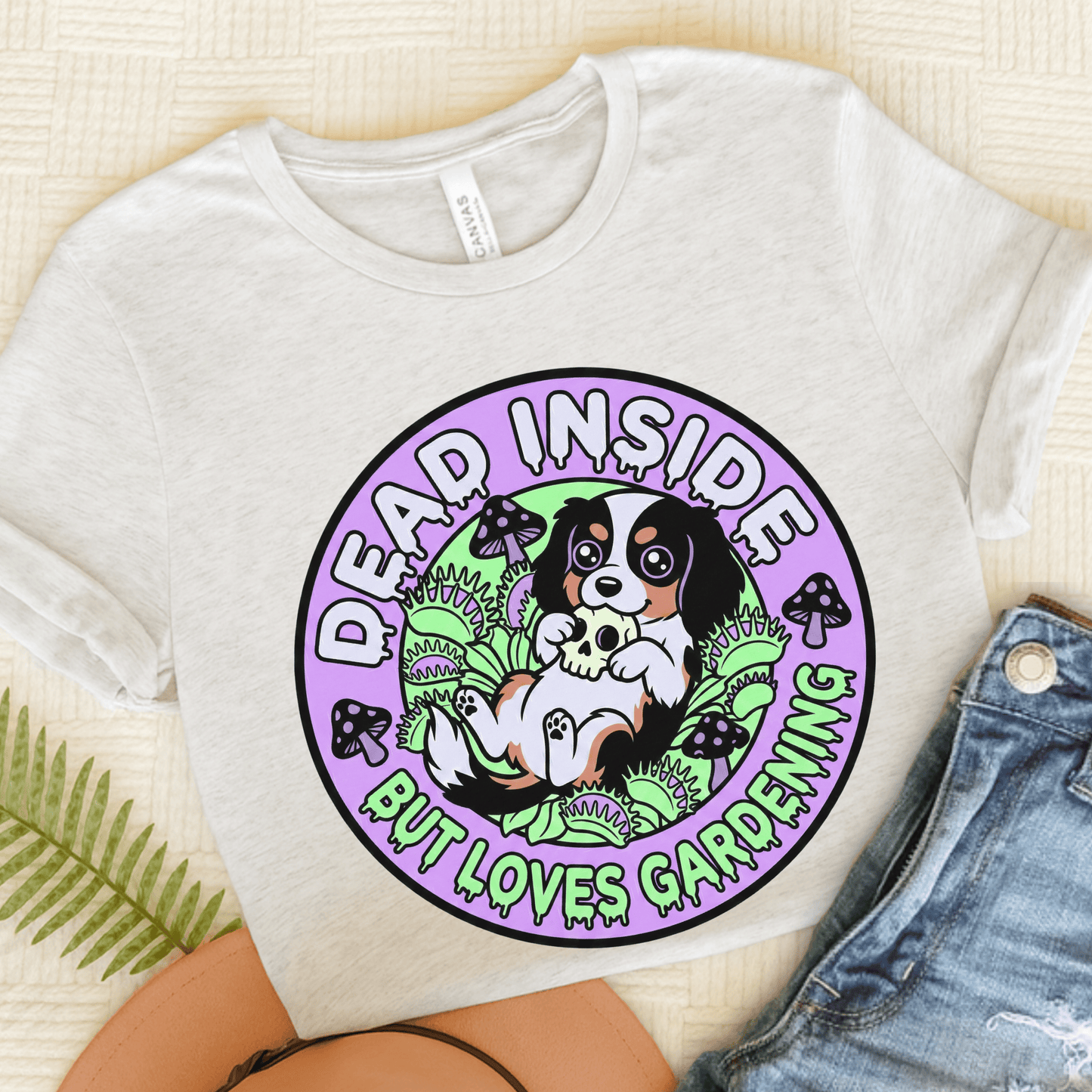 Personalized Cavalier Gothic Gardening Unisex TShirt Ash