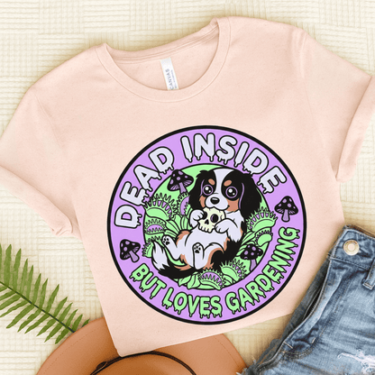 Personalized Cavalier Gothic Gardening Unisex TShirt Soft Pink