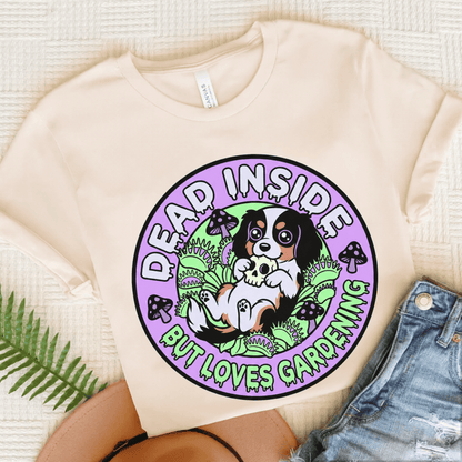 Personalized Cavalier Gothic Gardening Unisex TShirt Natural