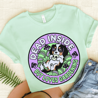 Personalized Cavalier Gothic Gardening Unisex TShirt Heather Mint