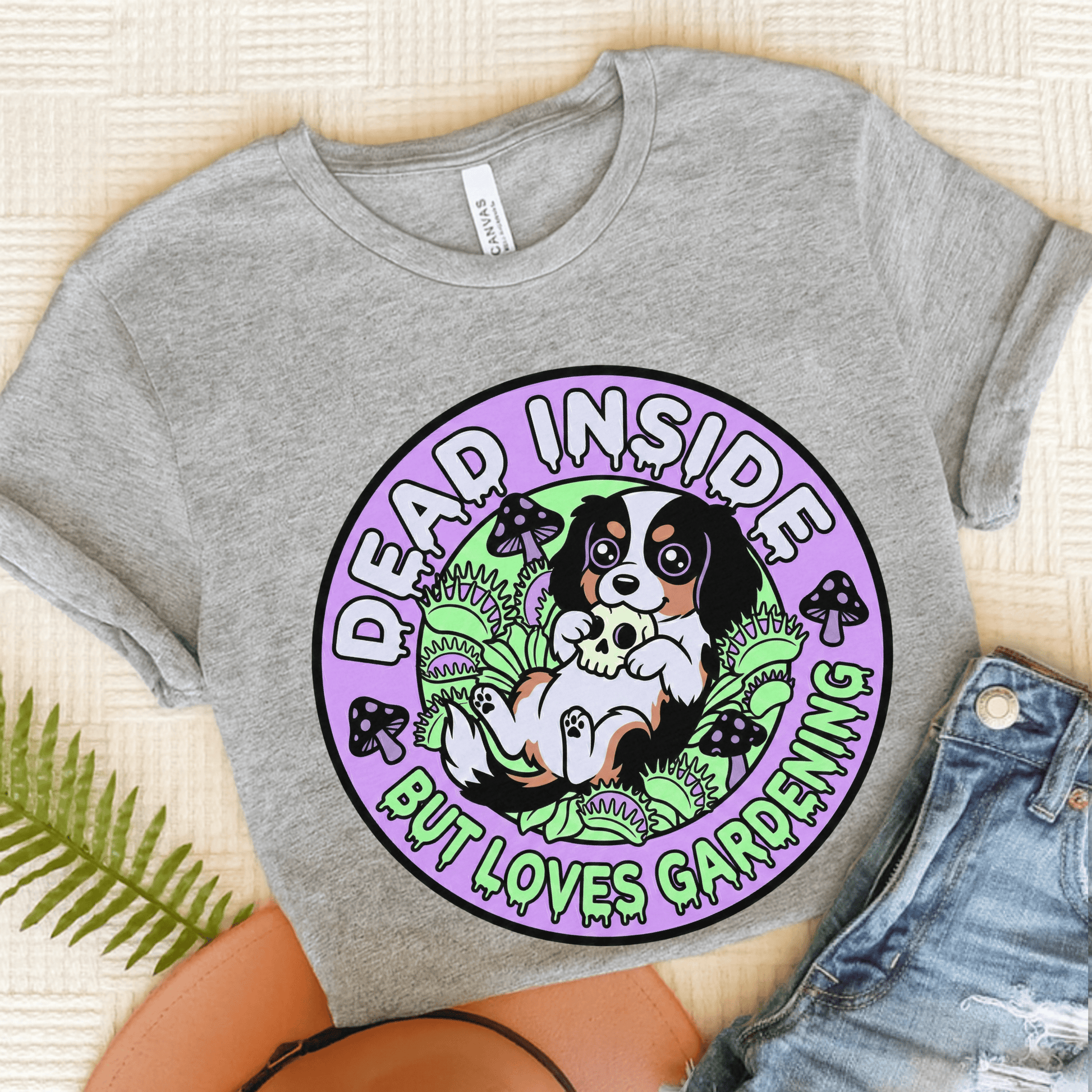 Personalized Cavalier Gothic Gardening Unisex TShirt Athletic Heather