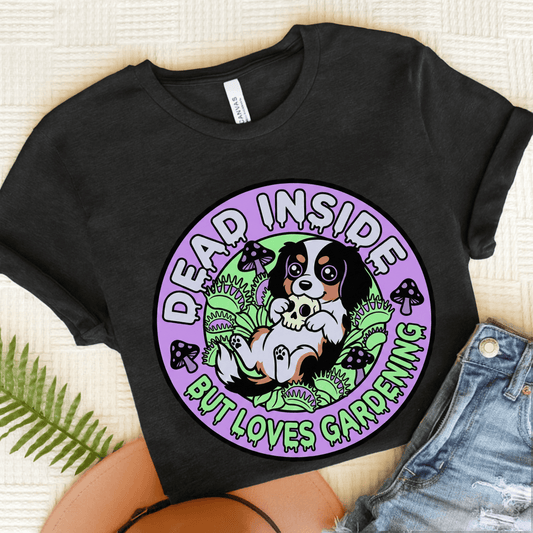 Personalized Cavalier Gothic Gardening Unisex TShirt Dark Grey Heather