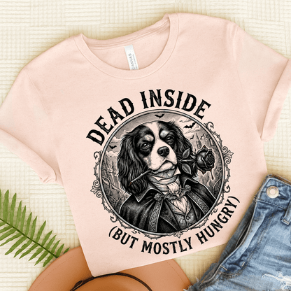 Personalized Cavalier Dead Inside Gothic Unisex TShirt Soft Pink