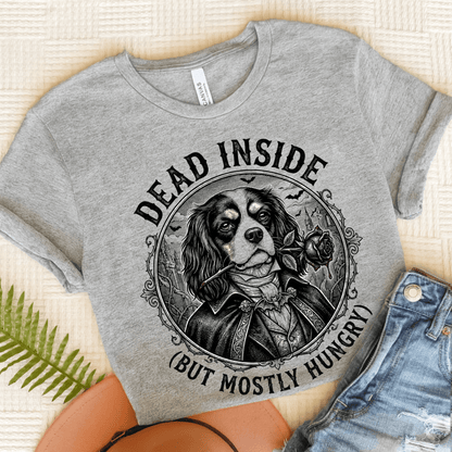 Personalized Cavalier Dead Inside Gothic Unisex TShirt Athletic Heather