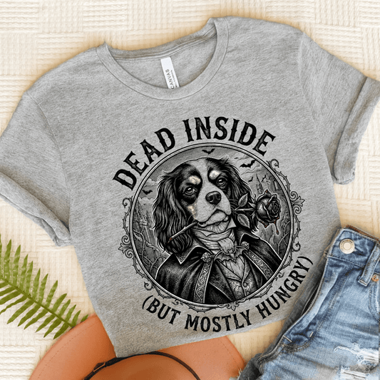 Personalized Cavalier Dead Inside Gothic Unisex TShirt Athletic Heather