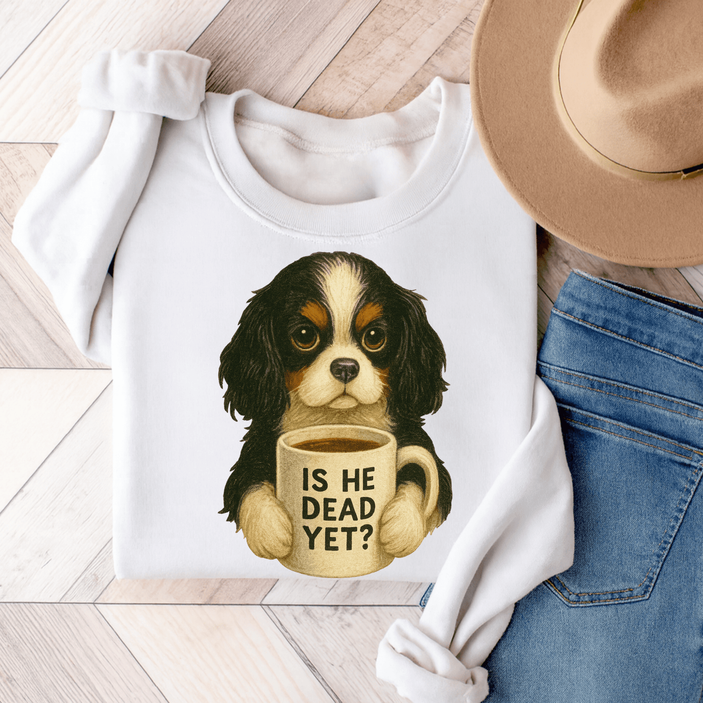 Tricolor Cavalier Dead Yet Sweatshirt White