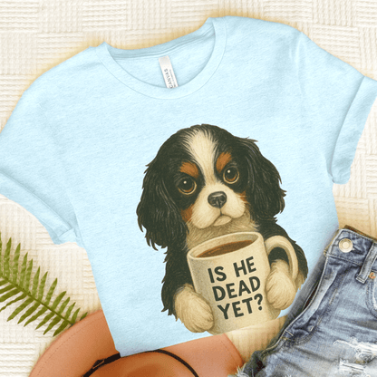Tricolor Cavalier Dead Yet TShirt Heather Ice Blue