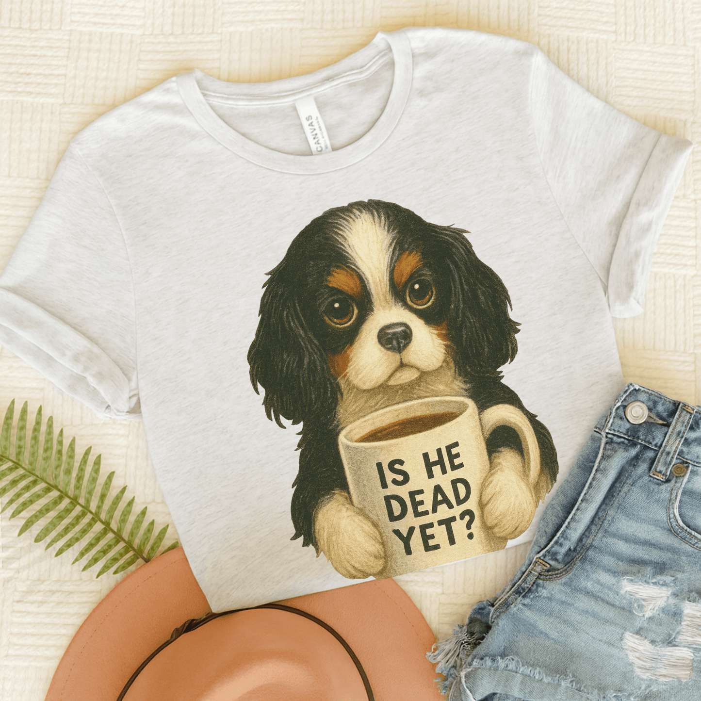 Tricolor Cavalier Dead Yet TShirt Ash