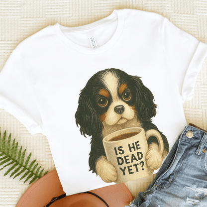 Tricolor Cavalier Dead Yet TShirt White