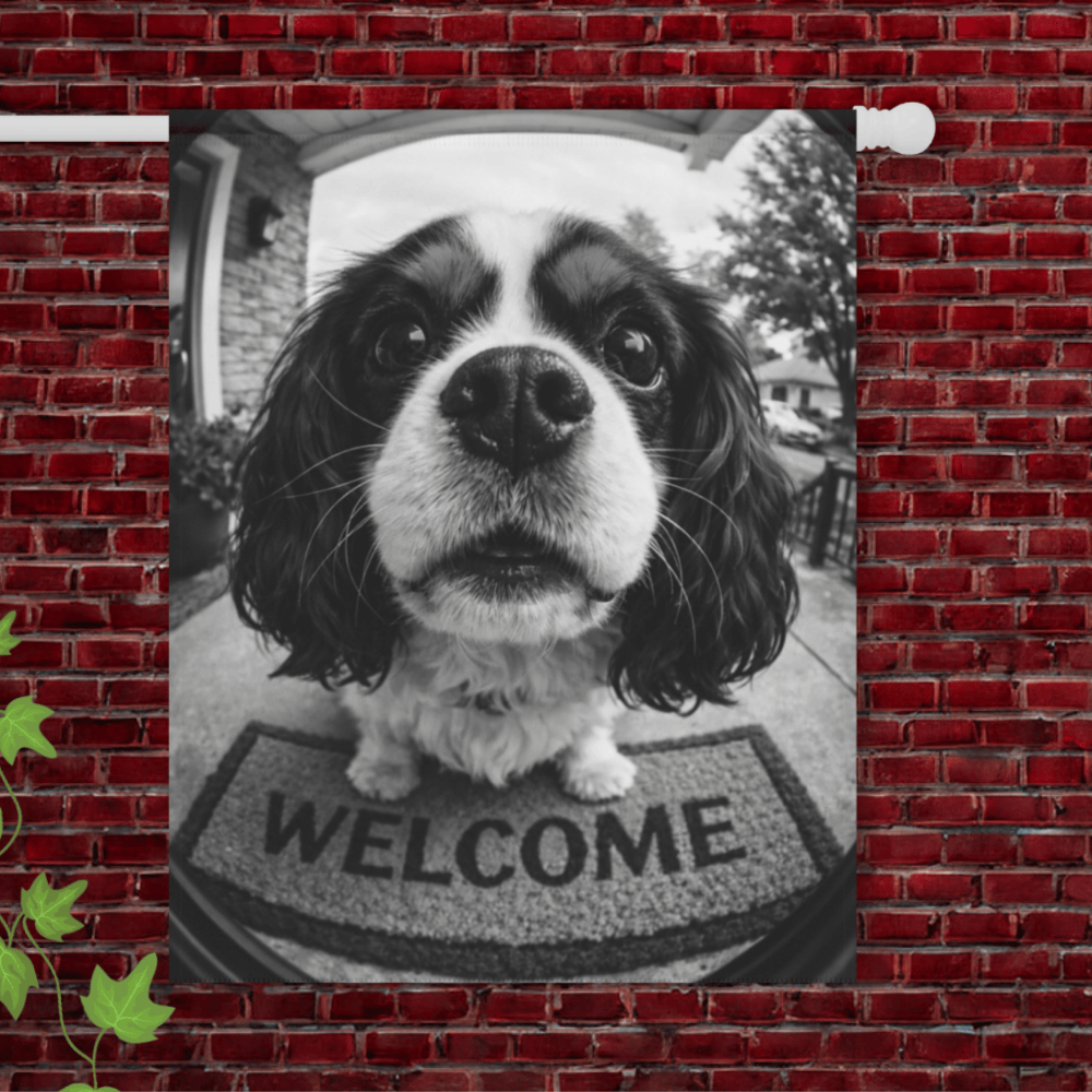 Personalized Cavalier Camera Welcome Yard Flag 24.5'' × 32''