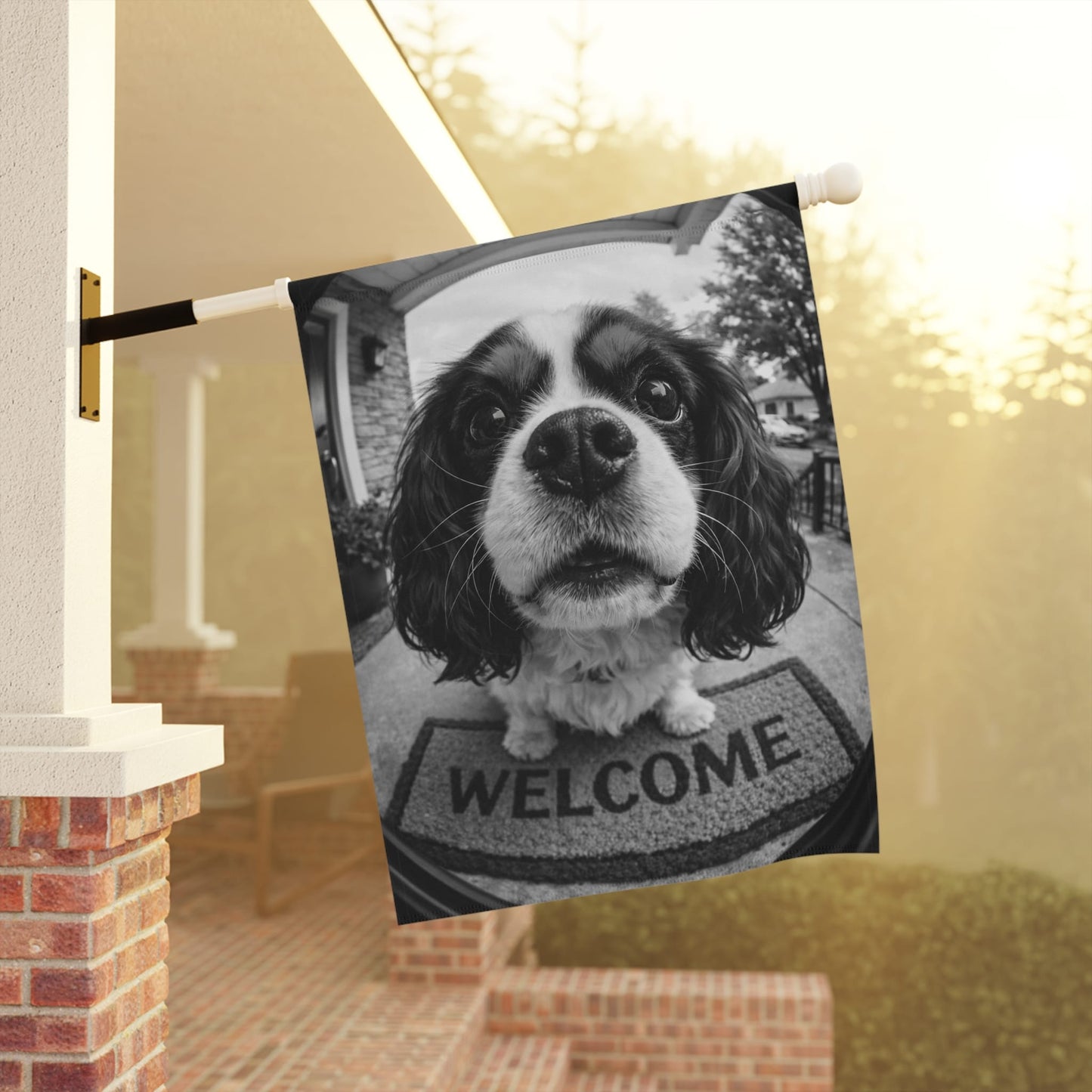 Personalized Cavalier Camera Welcome Yard Flag