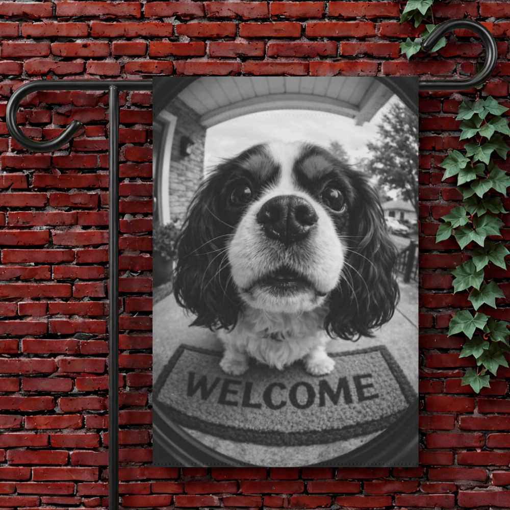 Personalized Cavalier Camera Welcome Yard Flag 12'' × 18''