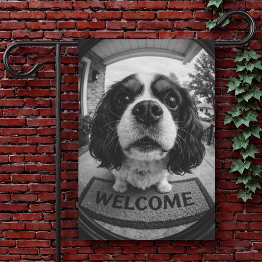 Personalized Cavalier Camera Welcome Yard Flag 12'' × 18''