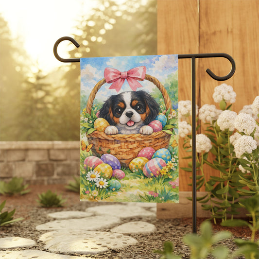 Personalized Cavalier Easter Basket Garden Flag