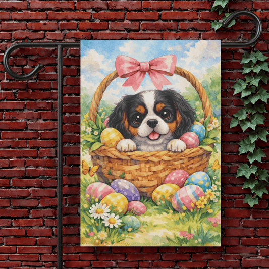 Personalized Cavalier Easter Basket Garden Flag 12'' × 18''