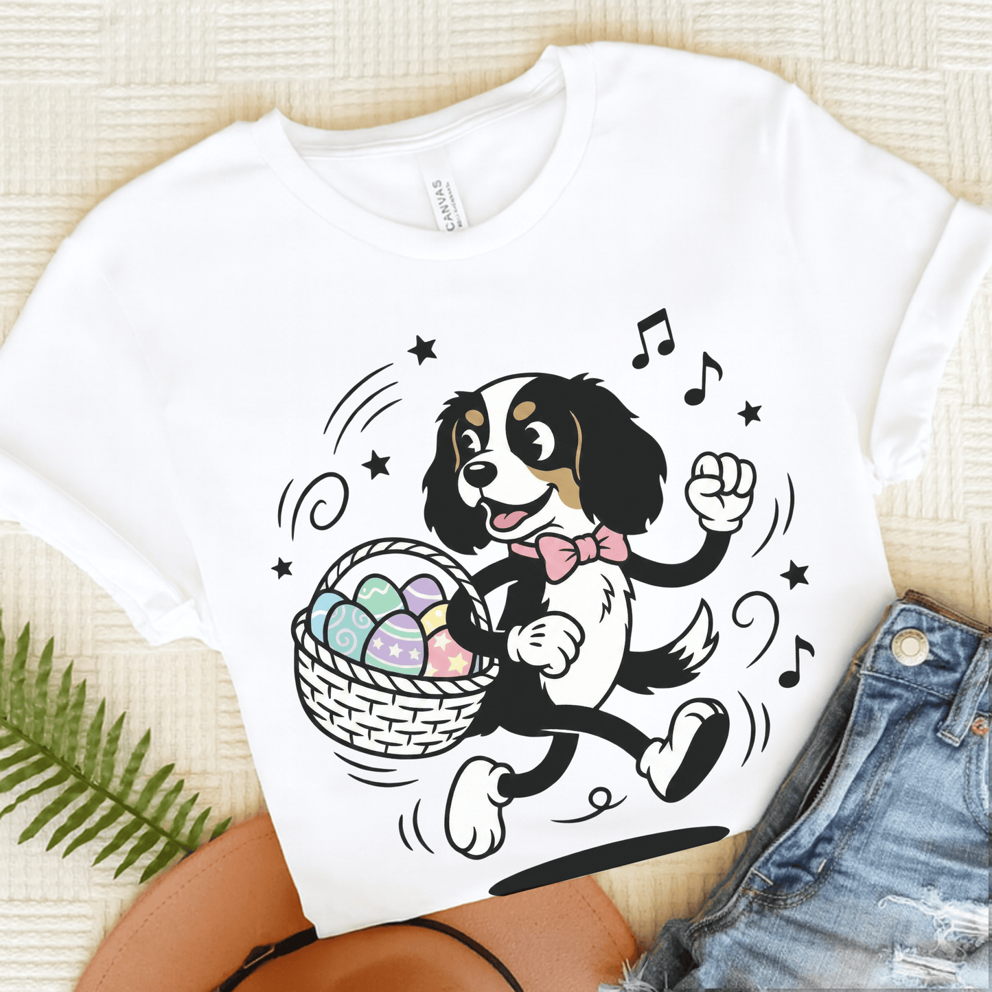 Personalized Cavalier Easter Unisex TShirt White