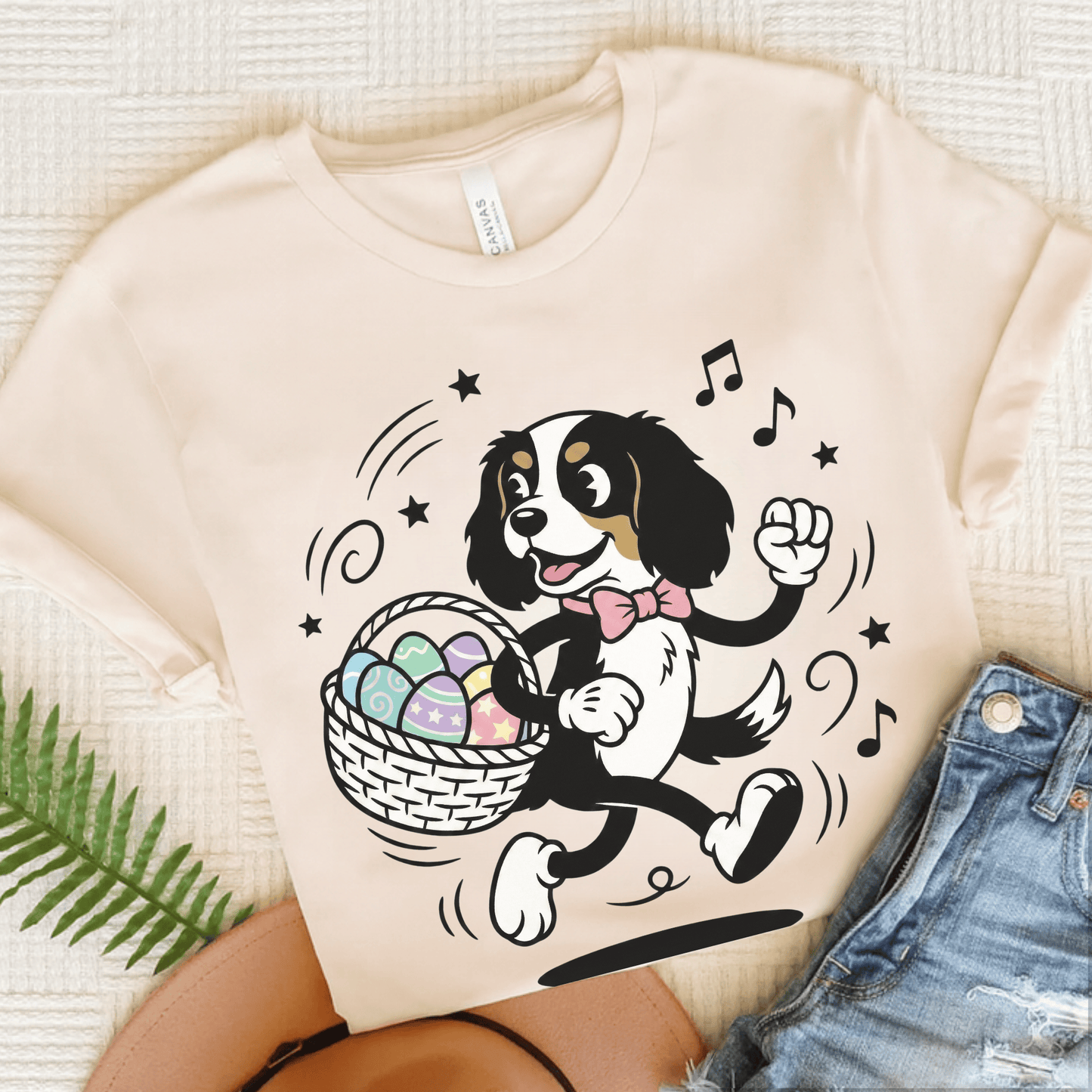 Personalized Cavalier Easter Unisex TShirt Natural