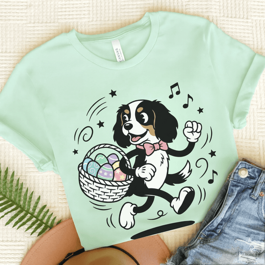 Personalized Cavalier Easter Unisex TShirt Heather Mint