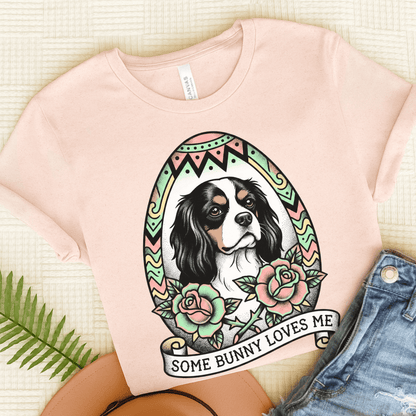 Personalized Cavalier Easter Somebunny Unisex TShirt Soft Pink