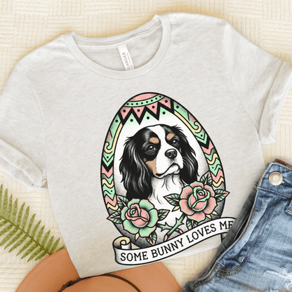 Personalized Cavalier Easter Somebunny Unisex TShirt Ash