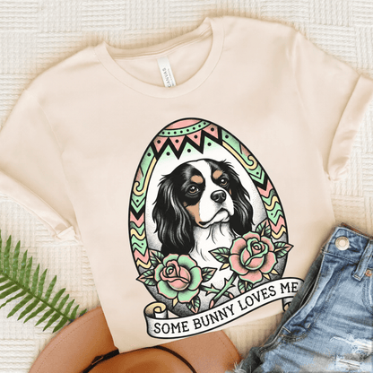 Personalized Cavalier Easter Somebunny Unisex TShirt Natural