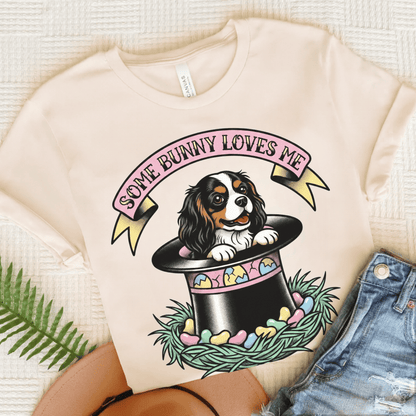 Personalized Cavalier Easter Top Hat Unisex TShirt Natural