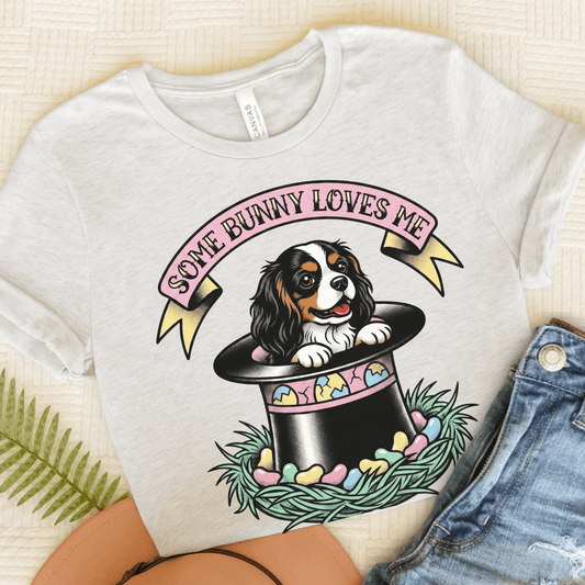 Personalized Cavalier Easter Top Hat Unisex TShirt Ash